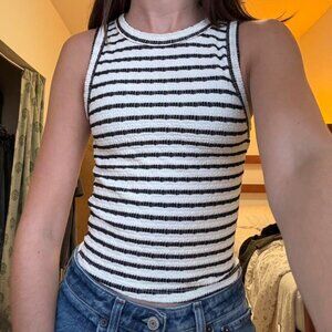 black and white striped tank top